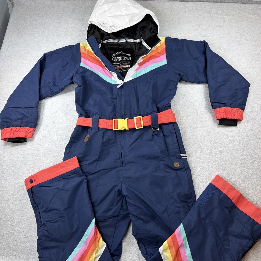 Tipsy Elves Ski Suit Youth XL One Piece Snowsuit Snow Bib Santa Fe Shredder